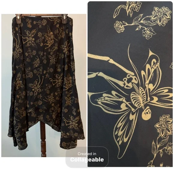 Thorn and Fable Goth Fairy Butterfly Skeleton Skirt Sz L - Picture 1 of 6
